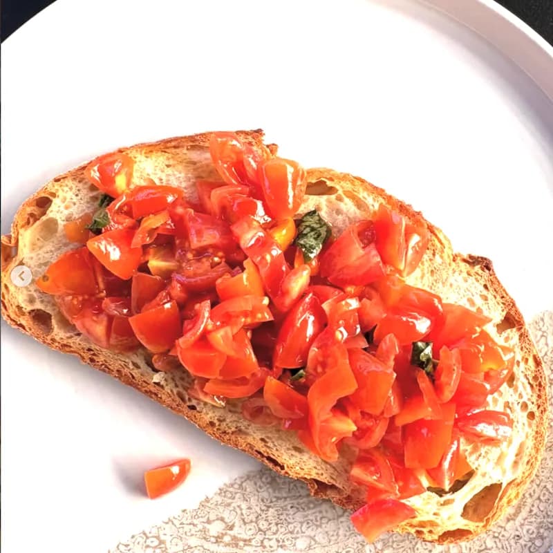 Tomato bruschetta on toasted sourdough