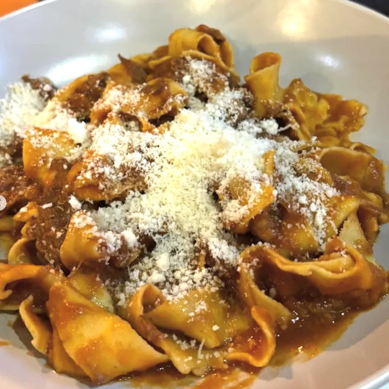 Pappardelle al ragù with Parmesan